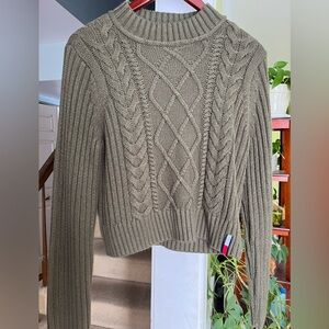 Tommy Hilfiger Jeans Sweater Fisherman Style Thick Knit Army Green Size S/M